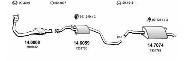 ASSO ART1051 Exhaust System